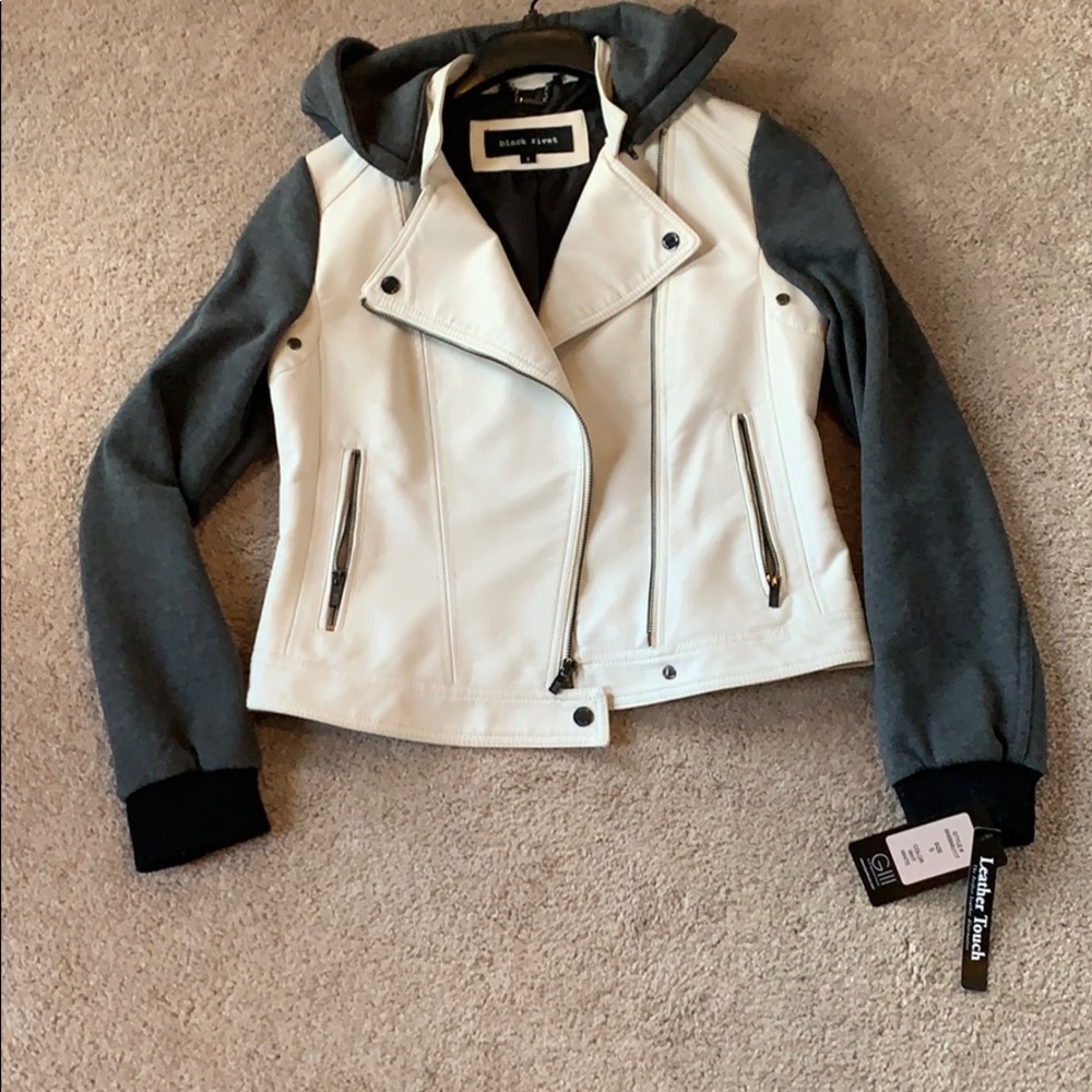 Leather Jacket and Sweatshirt combo